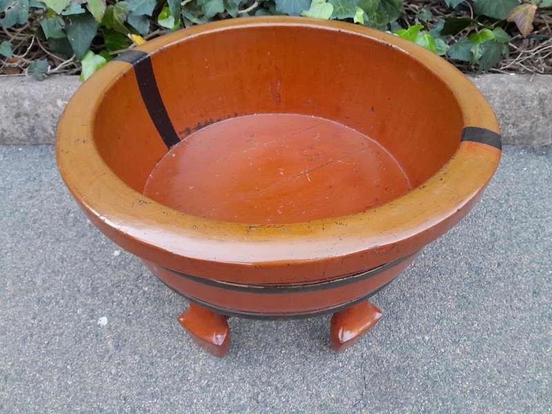 An Antique Original Chinese Wooden Basin on Stand