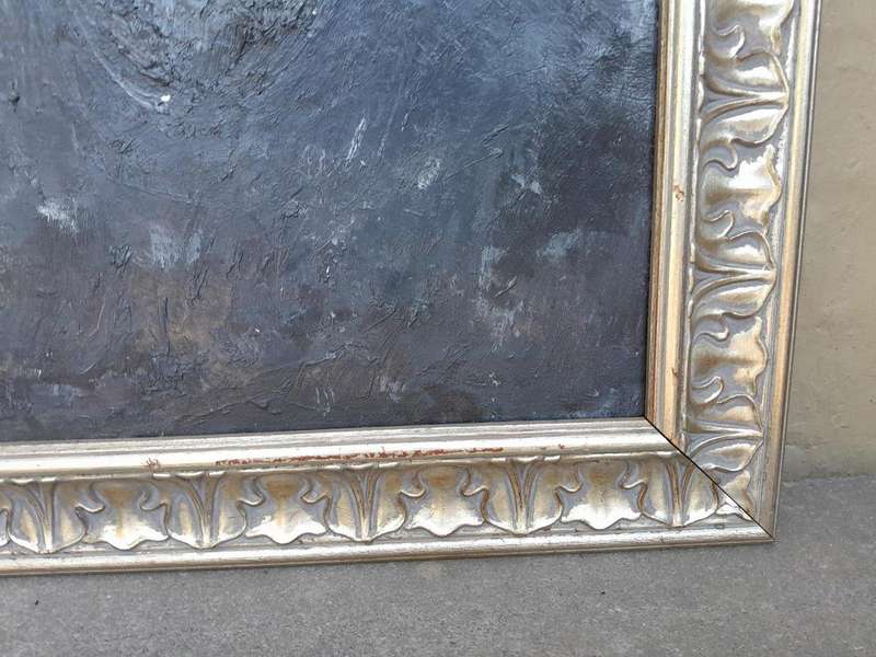 A 20th Century  Oil on Canvas Flowers of Large Proportions In Ornate Frame Signed
