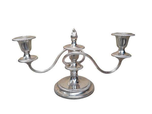 A 20th Century Mappin and Webb Silverplate Candelabra with Sconces with Candle Snuffer on the Top
