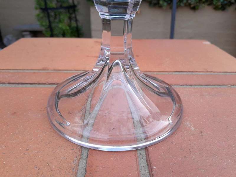 A 20TH Century Pair of Candelabras with Drip Tray and Crystals