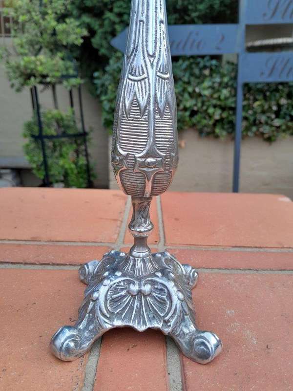 A Pair of Victorian Style Silver Plate Candelabras