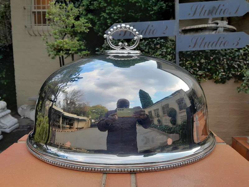 An Antique 19th Century Silver-plate Food Dome / Cloche