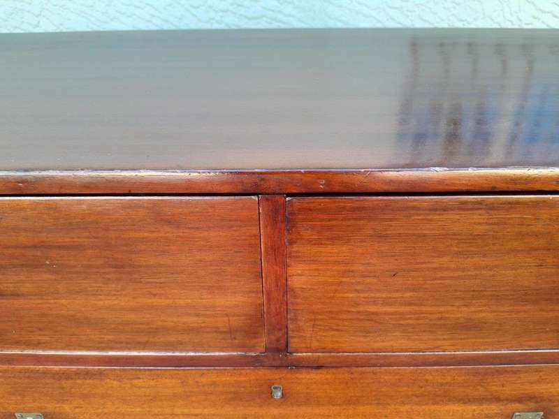 An Antique Victorian Mahogany Military Chest with Brass Hardware