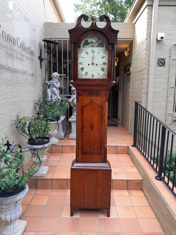 George III Oak and Mahogany Longcase Clock