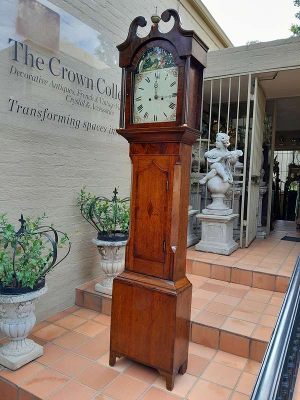 George III Oak and Mahogany Longcase Clock