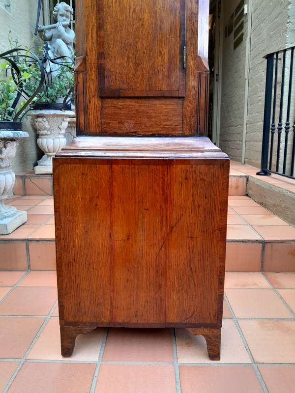 George III Oak and Mahogany Longcase Clock