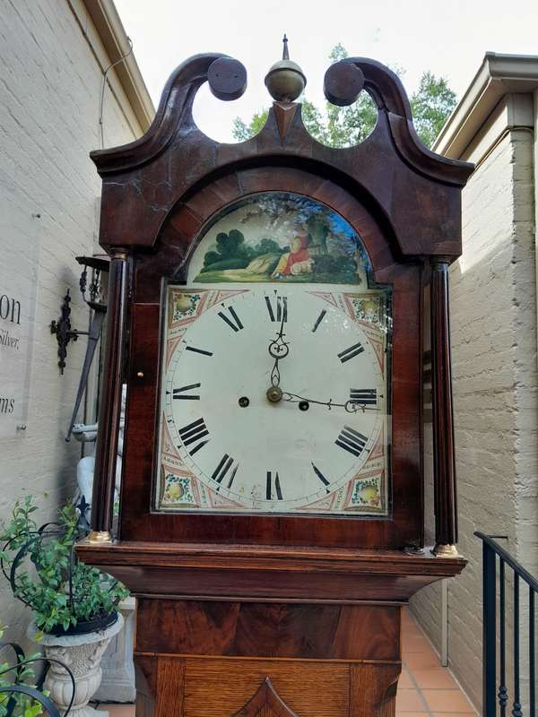 George III Oak and Mahogany Longcase Clock