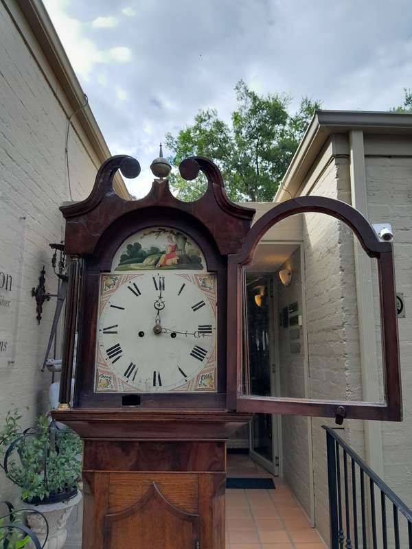 George III Oak and Mahogany Longcase Clock