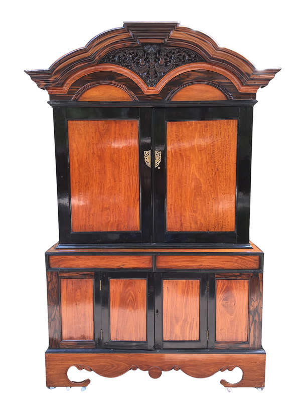 19th Century Colonial Ebonised Coromandel Beefwood Cabinet