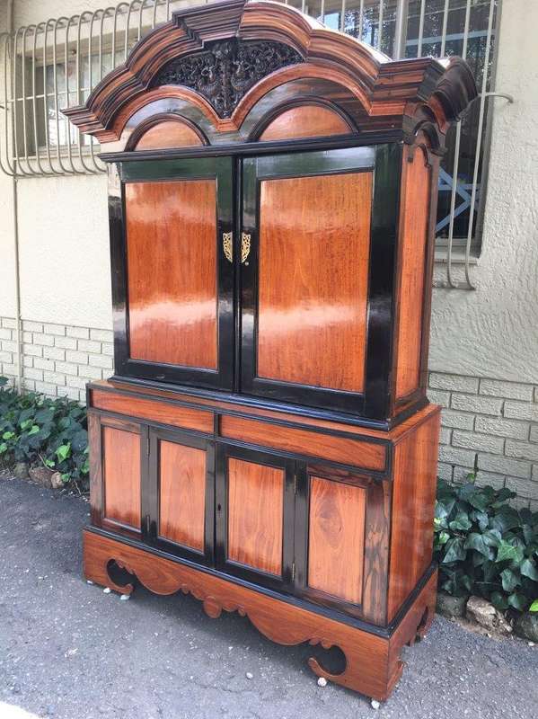 19th Century Colonial Ebonised Coromandel Beefwood Cabinet