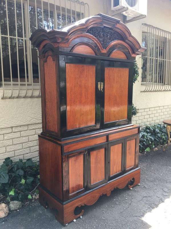19th Century Colonial Ebonised Coromandel Beefwood Cabinet