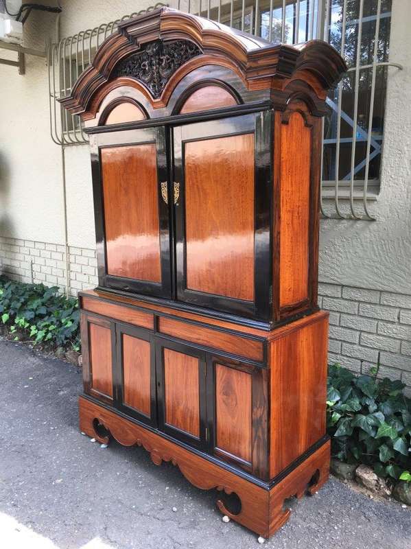 19th Century Colonial Ebonised Coromandel Beefwood Cabinet
