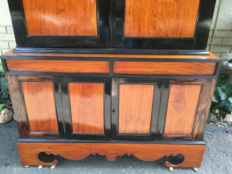 19th Century Colonial Ebonised Coromandel Beefwood Cabinet