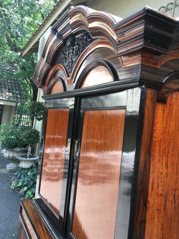 19th Century Colonial Ebonised Coromandel Beefwood Cabinet