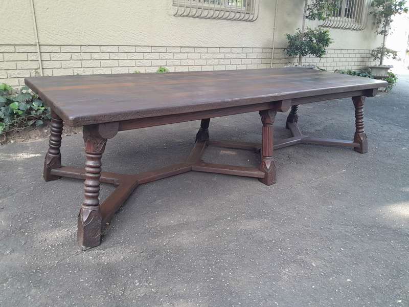 A 20th Century Rare Refectory Solid Jarrah Wood Table of Large Proportions
