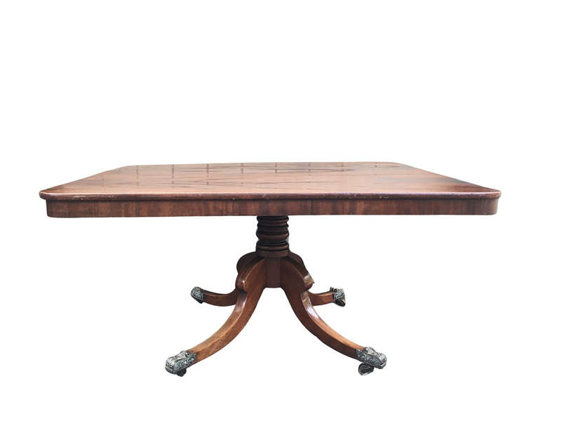 Regency Style Mahogany Breakfast Table on Saber Legs and Brass Capping's with Castors (6-8 Seater)