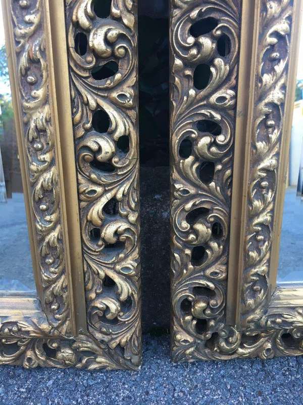 Pair Gilded Bevelled Mirrors