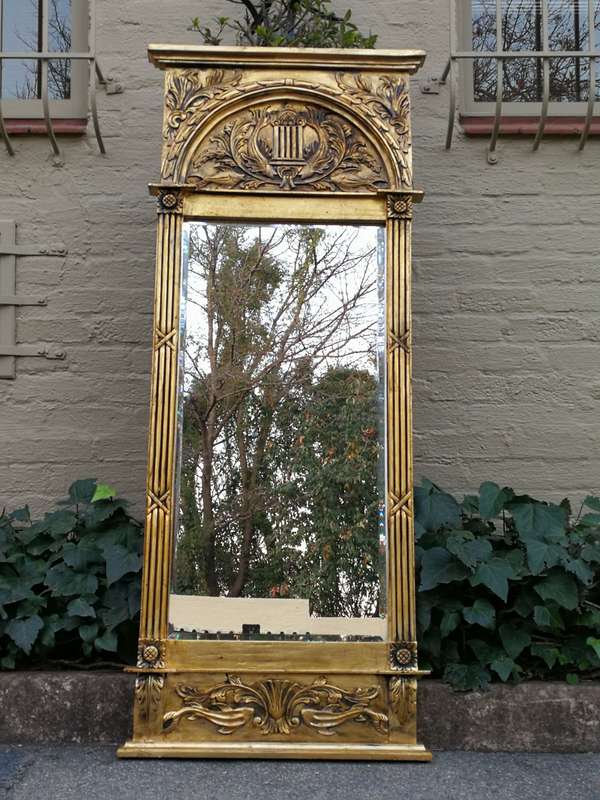 A 20th Century French Carved and Hand Gilded Bevelled Mirror