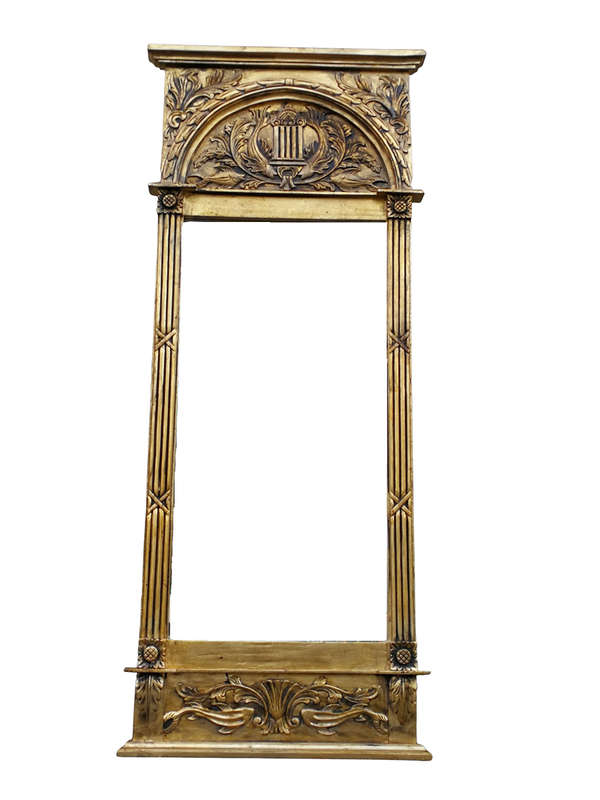 A 20th Century French Carved and Hand Gilded Bevelled Mirror
