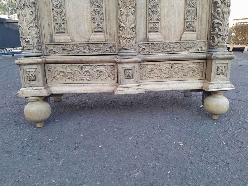 An 18th Century Renaissance Style Ornately Carved Cabinet/Armoire/ Kussenkast in a Contemporary B...