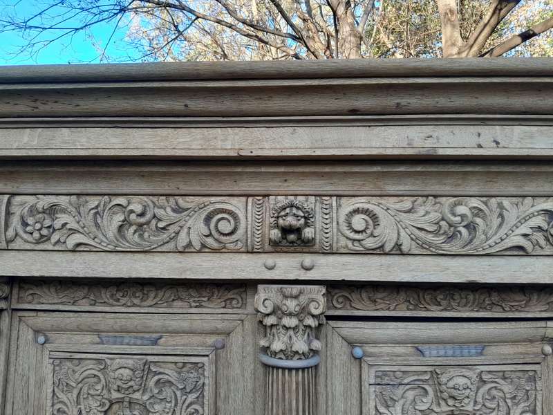 An 18th Century Renaissance Style Ornately Carved Cabinet/Armoire/ Kussenkast in a Contemporary B...