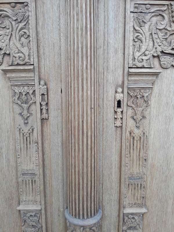 An 18th Century Renaissance Style Ornately Carved Cabinet/Armoire/ Kussenkast in a Contemporary B...