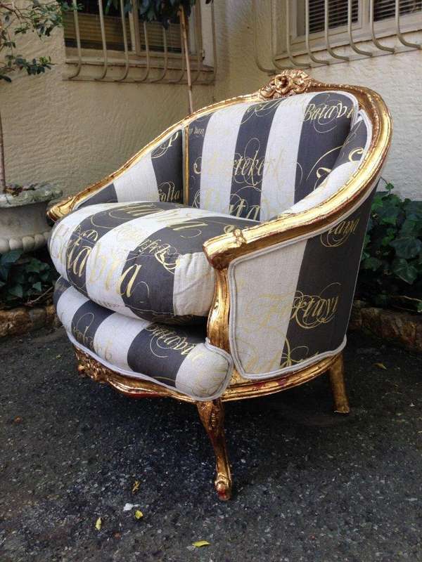 Pair Oversized French Bergere syle gilded armchairs hand gilded in  gold leaf upholstered with ha...