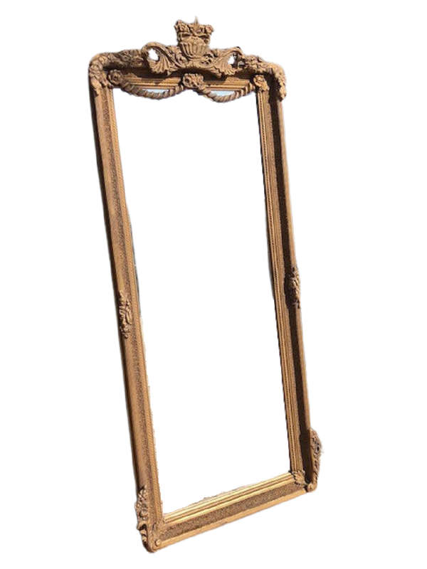 Ornately Carved and Gilded Beveled Mirror (various shades of gold available)