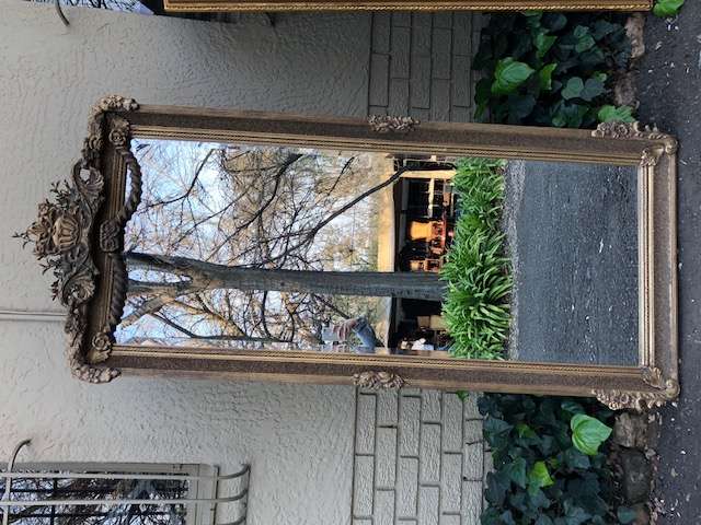 Ornately Carved and Gilded Beveled Mirror (various shades of gold available)