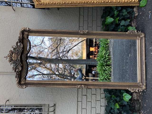 Ornately Carved and Gilded Beveled Mirror (various shades of gold available)