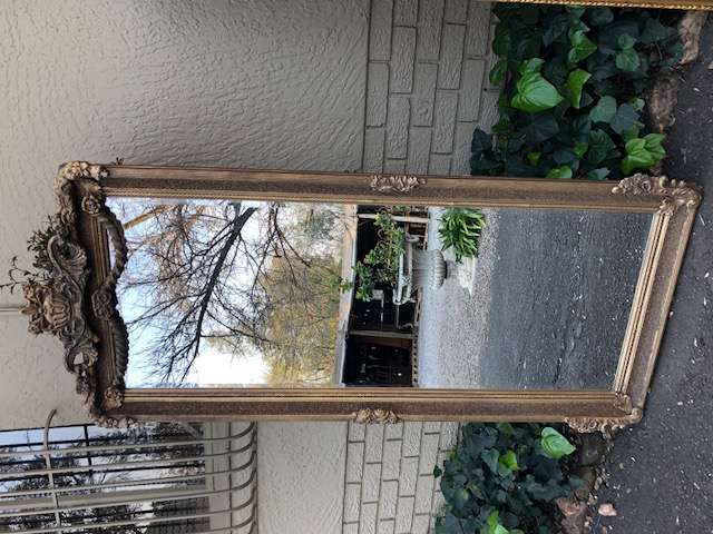 Ornately Carved and Gilded Beveled Mirror (various shades of gold available)