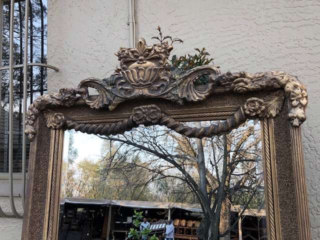 Ornately Carved and Gilded Beveled Mirror (various shades of gold available)