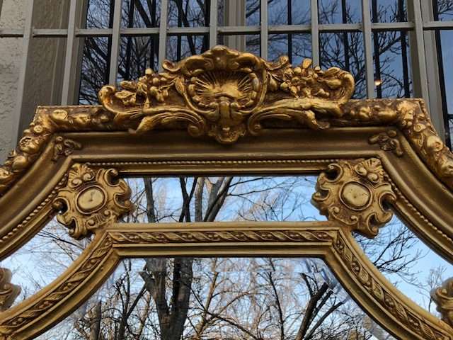 Ornately Carved and Gilded Bevelled Mirror
