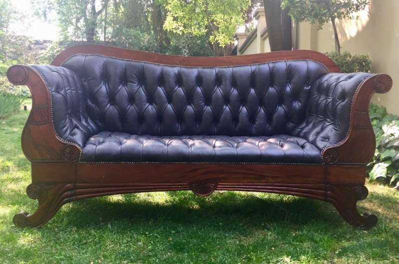 A Regency Style Carved Rosewood Settee. Circa 1830