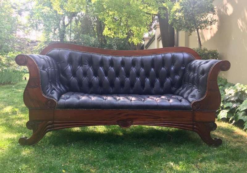 A Regency Style Carved Rosewood Settee. Circa 1830