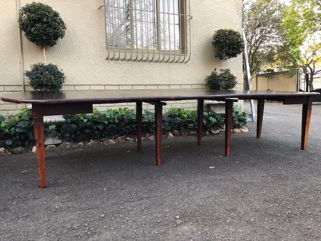 A Solid Hardwood/Cypress Dropside Extension Dining Table  (14 Seater)