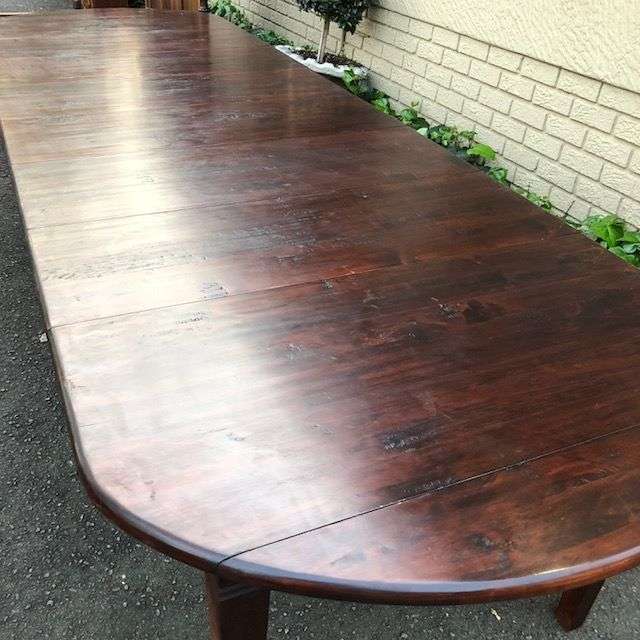 A Solid Hardwood/Cypress Dropside Extension Dining Table  (14 Seater)