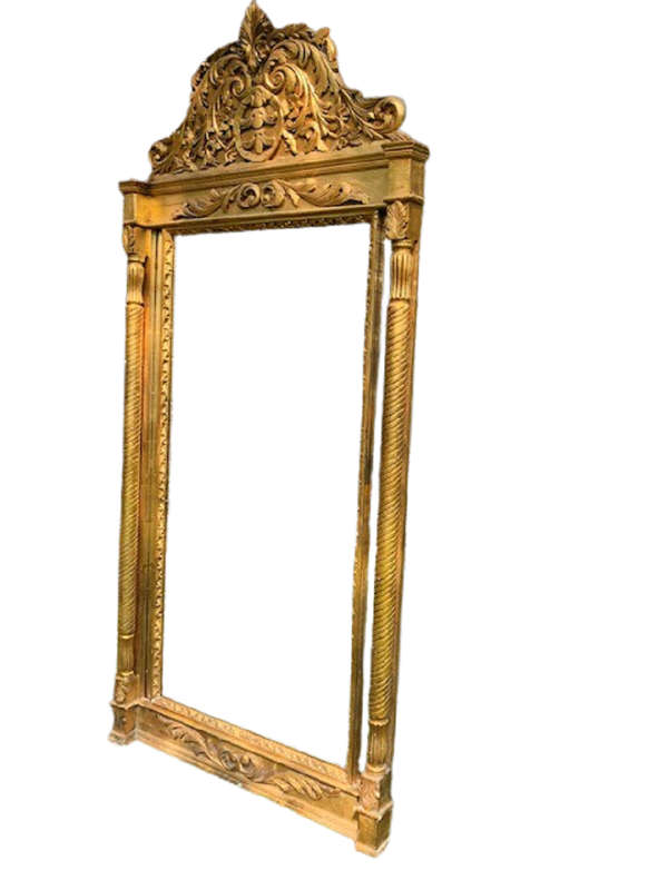 Ornately Carved and Gilded Bevelled Mirror