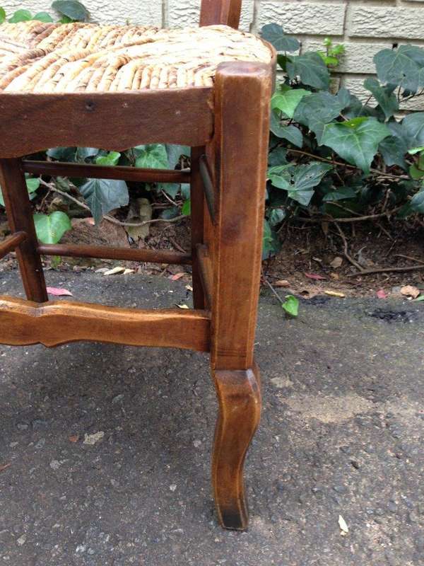 A Set Of Ten (10) French Beechwood Ladderback Chairs with upholstered Seagrass Seats
