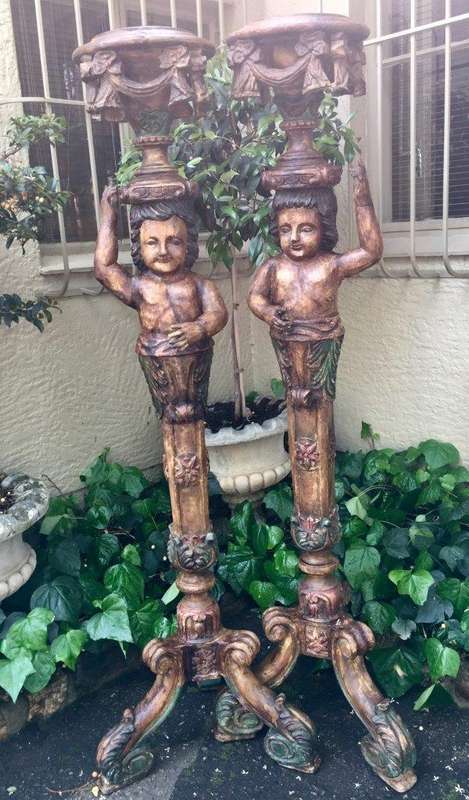 Pair Italian Blackamoor Style Torcheres