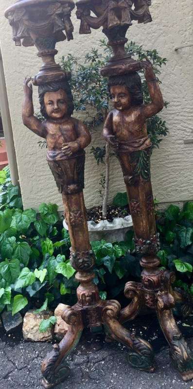 Pair Italian Blackamoor Style Torcheres