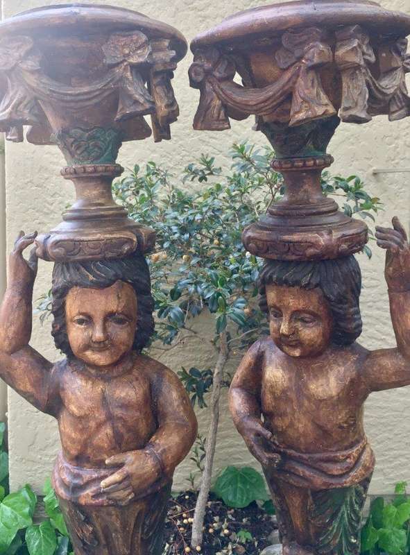 Pair Italian Blackamoor Style Torcheres
