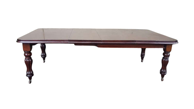 William IV Mahogany Extending Dining Table With 2 Leaves (8-10-Seater)