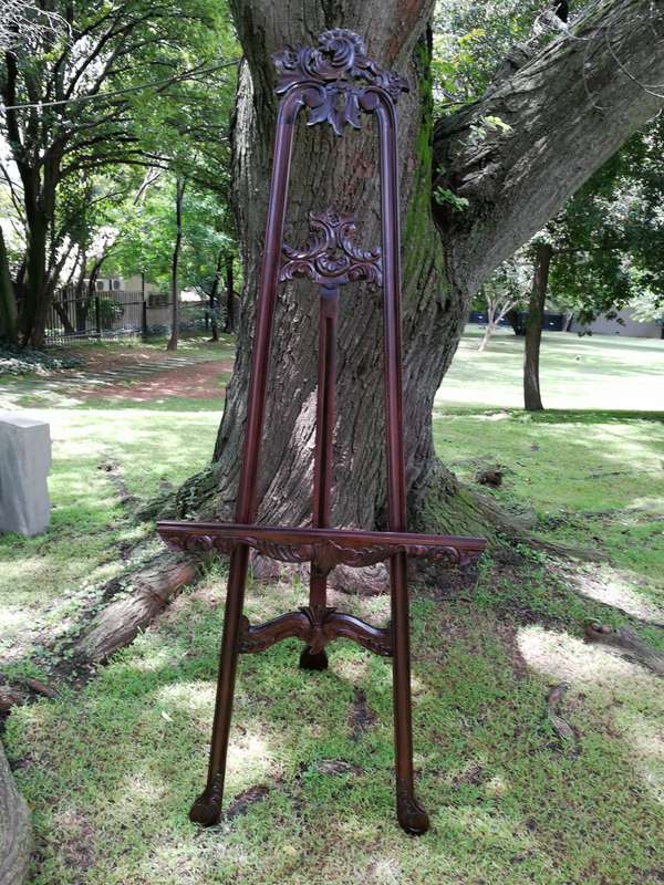 Pair of Carved And Ornate Mahogany Style Easel In The Rococo Style