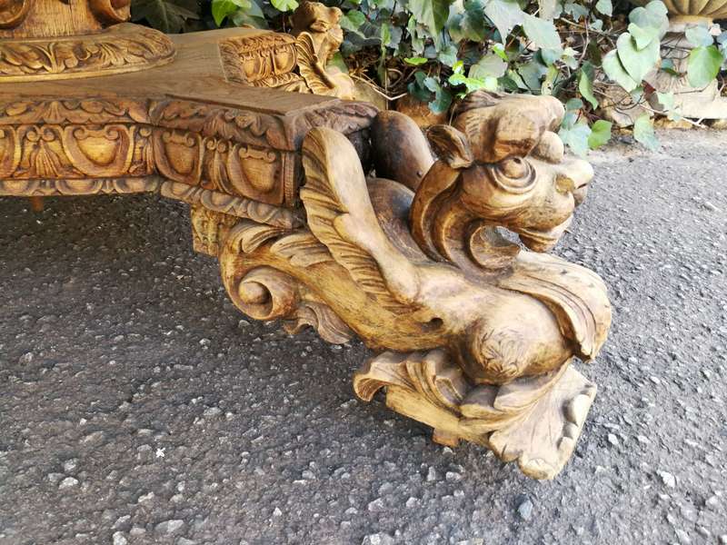Magnificent and rare ornately carved R J Horner octagonal Bleached / Natural entrance/foyer table...