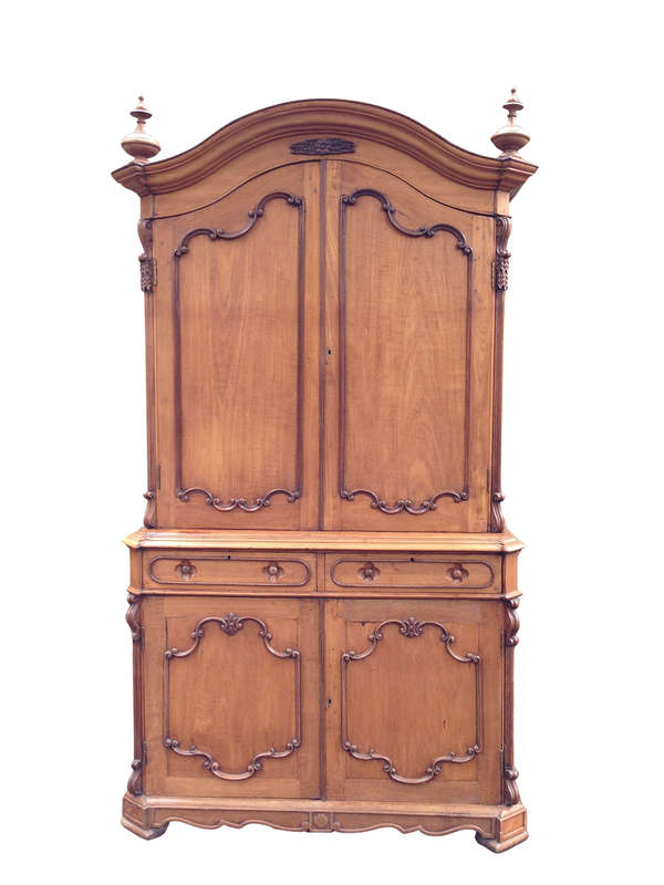 Indo Dutch Rosewood And Teak Linen Press, 19th Century
