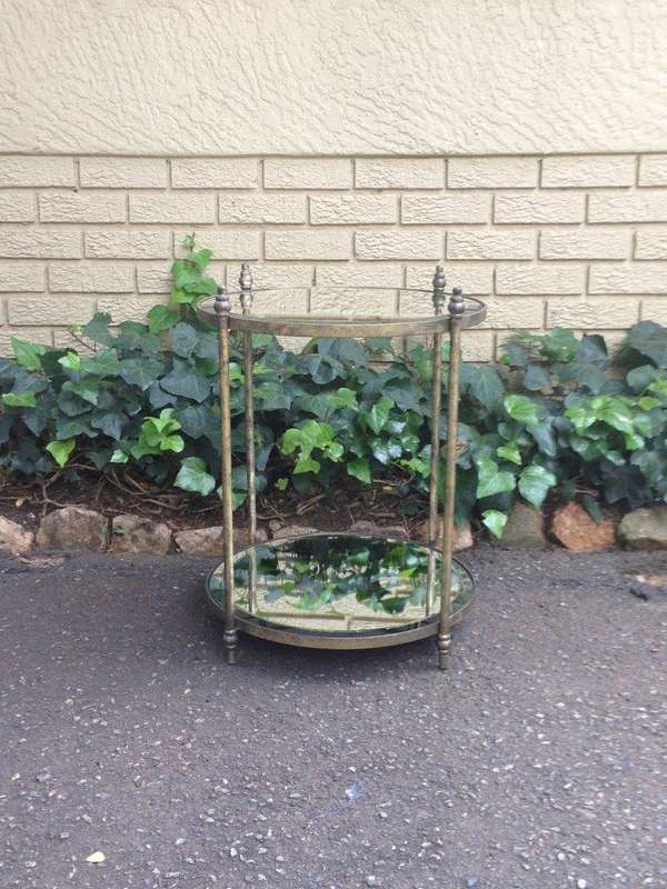 Round Wrought Iron and Bevelled Mirrored Table (Custom made)