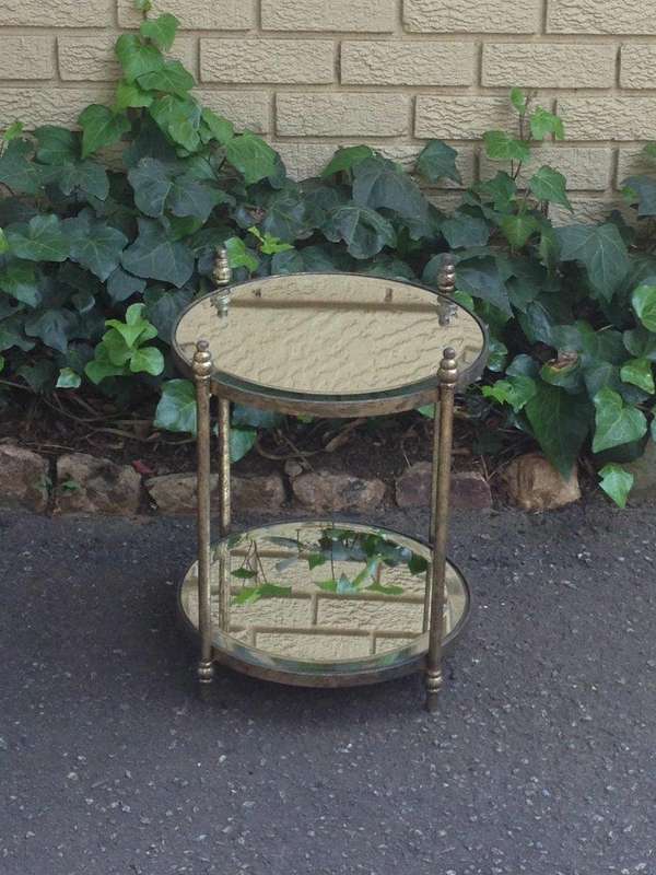Round Wrought Iron and Bevelled Mirrored Table (Custom made)