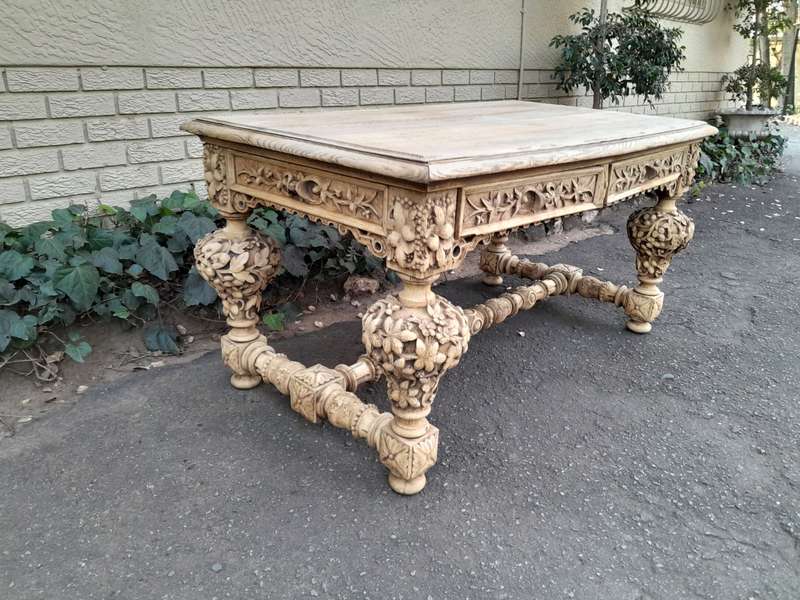 A Late 18th Century Jacobean Drinks / Refectory / Entrance / Library Table in a Natural and Bleac...