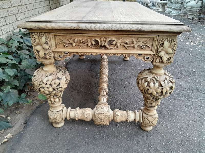 A Late 18th Century Jacobean Drinks / Refectory / Entrance / Library Table in a Natural and Bleac...